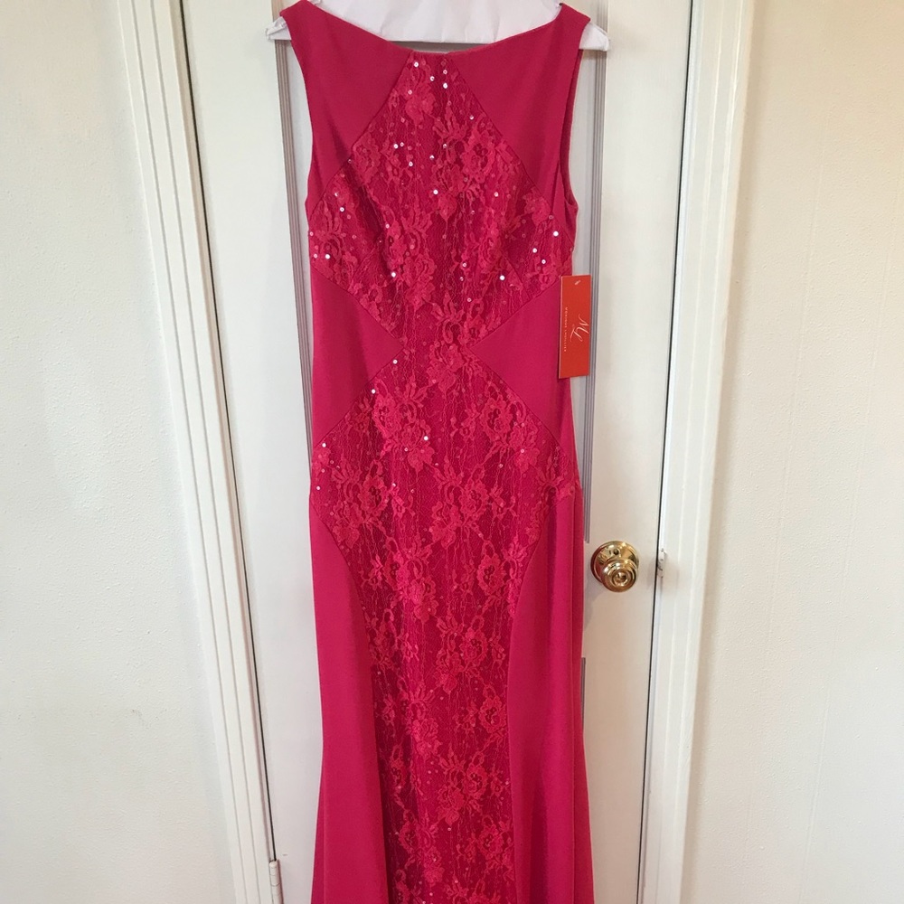 Vibrant Pink Mermaid Evening Gown